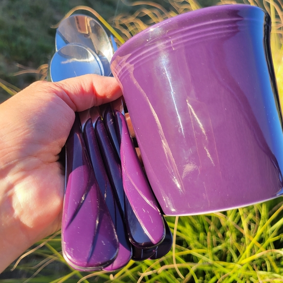 Fiesta Plum Purple Swirl Flatware & Mug ~ Retired Items & Color - Picture 7 of 16